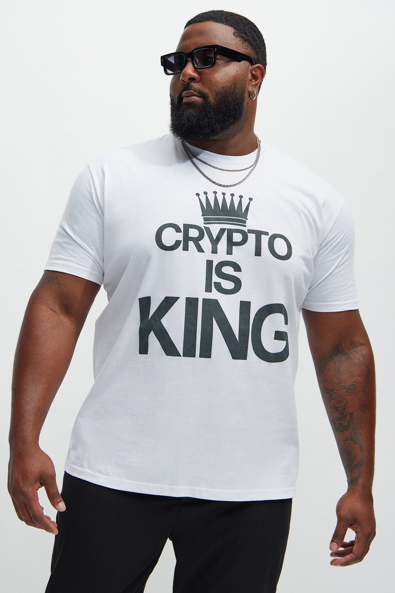 Crypto Is King Short Sleeve Tee - White sold by Fashion Nova product image thumbnail 4