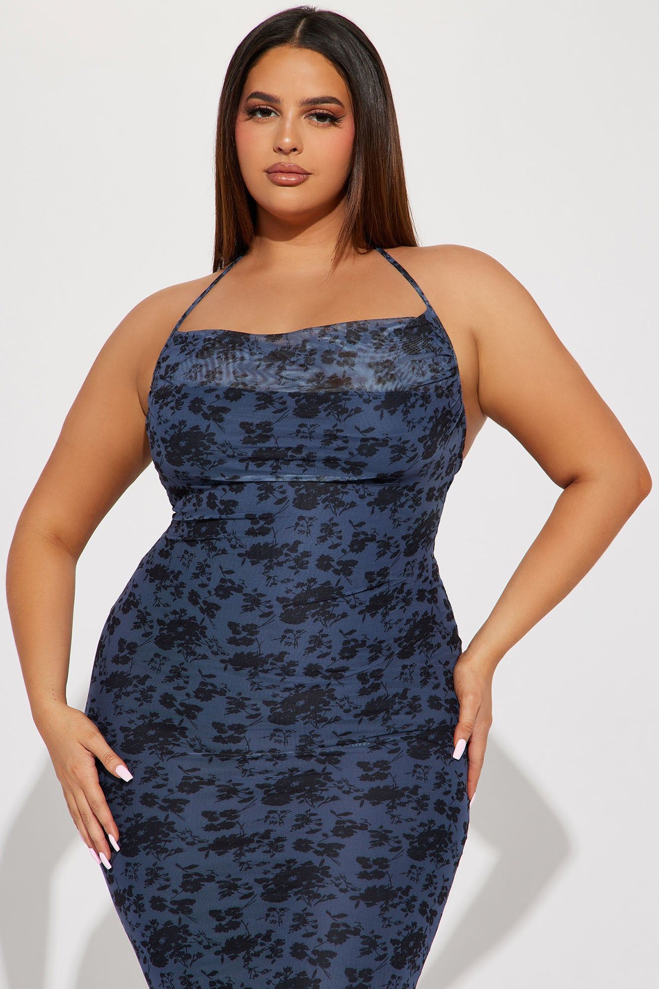 In The Garden Mesh Midi Dress - Blue sold by Fashion Nova product image thumbnail 5