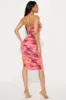 Sunset Sizzle Mesh Midi Dress - Magenta/combo sold by Fashion Nova