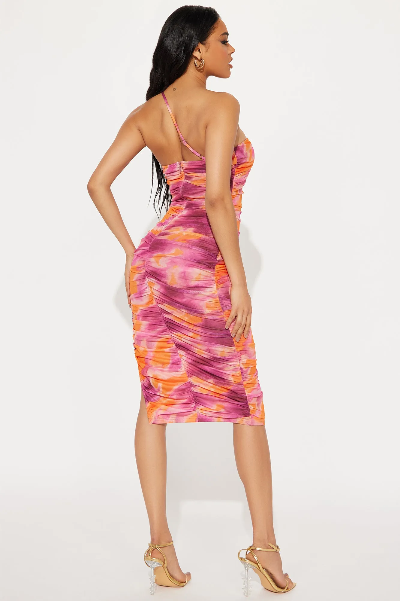 Sunset Sizzle Mesh Midi Dress - Magenta/combo sold by Fashion Nova product image thumbnail 3