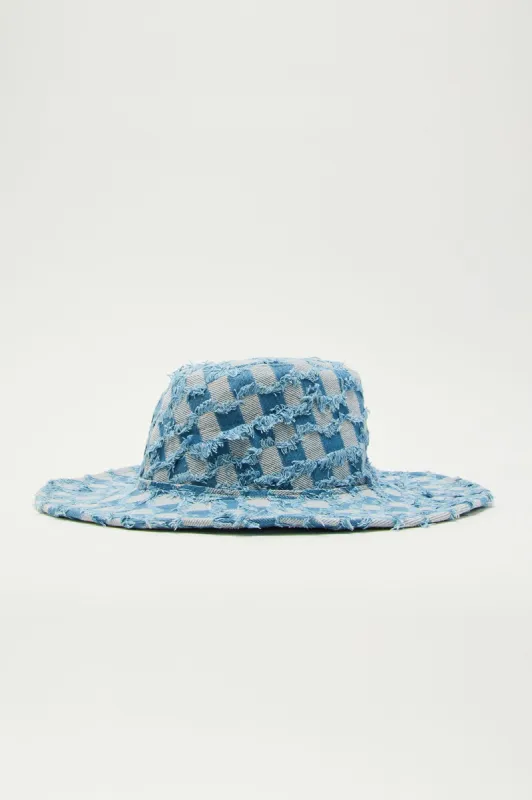 Check Out Her Game Cowboy Hat - Light Wash sold by Fashion Nova