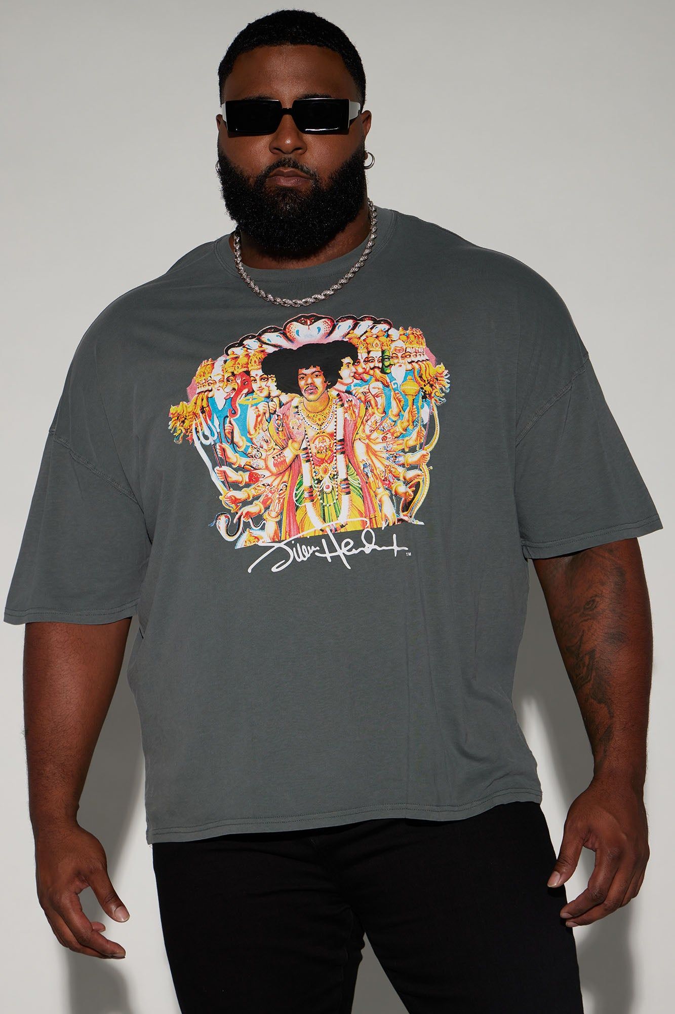 Jimi Hendrix Oversized Short Sleeve Tee - Black sold by Fashion Nova product image thumbnail 4