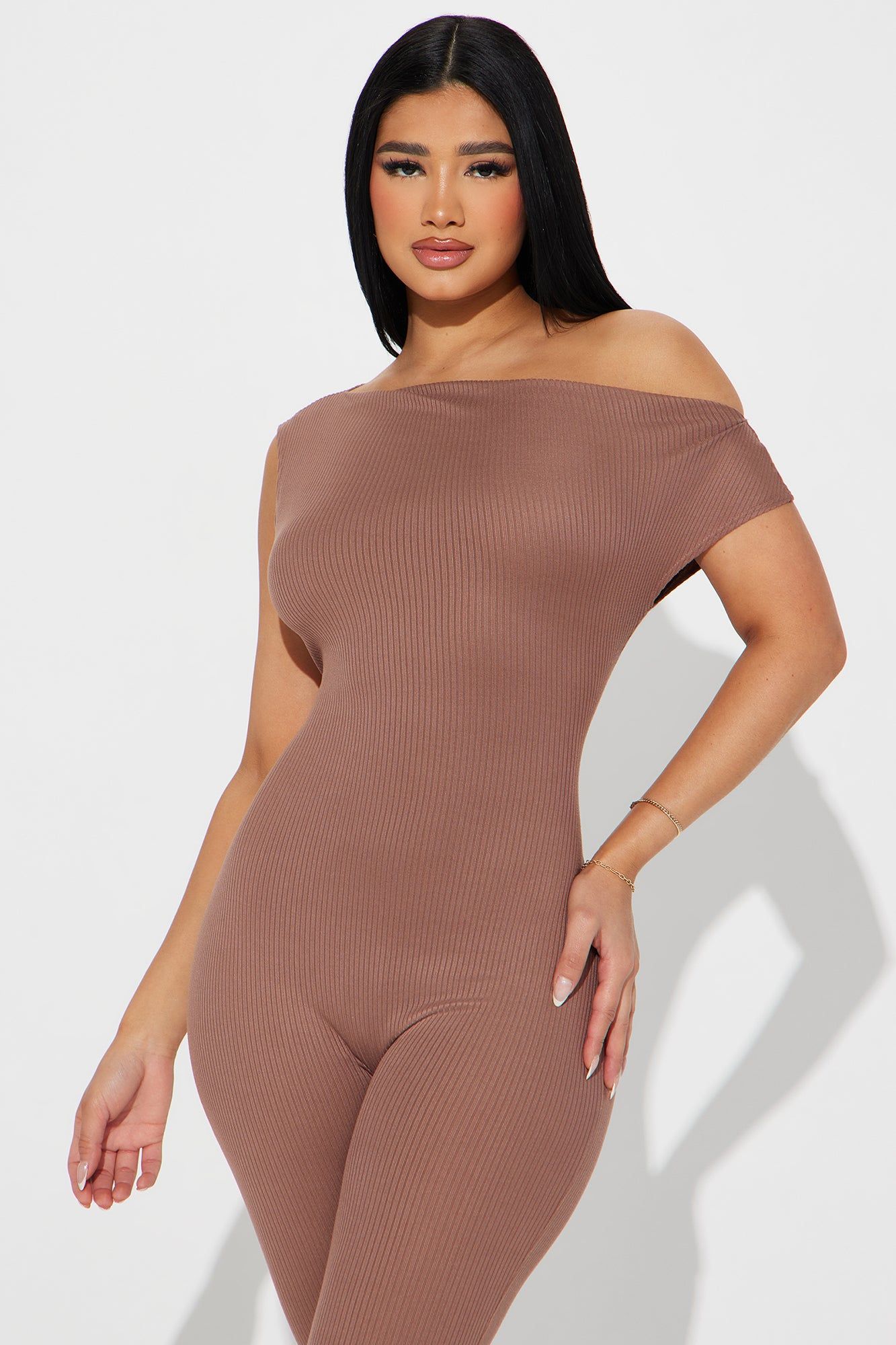 The Main Mood Ribbed Jumpsuit - Mocha sold by Fashion Nova product image thumbnail 2