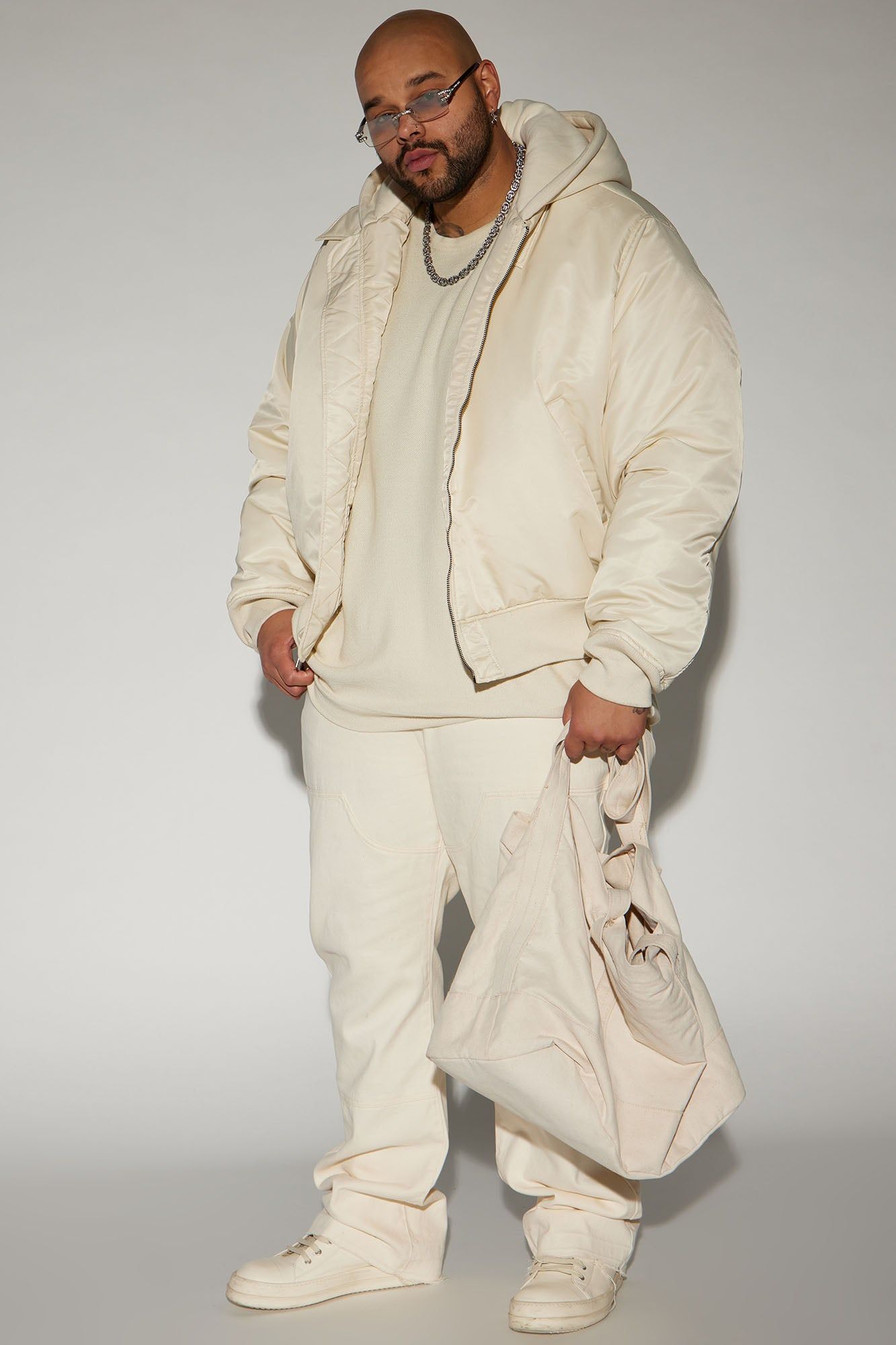 Can't Replace Nylon Hooded Bomber Jacket - Off White sold by Fashion Nova product image thumbnail 5