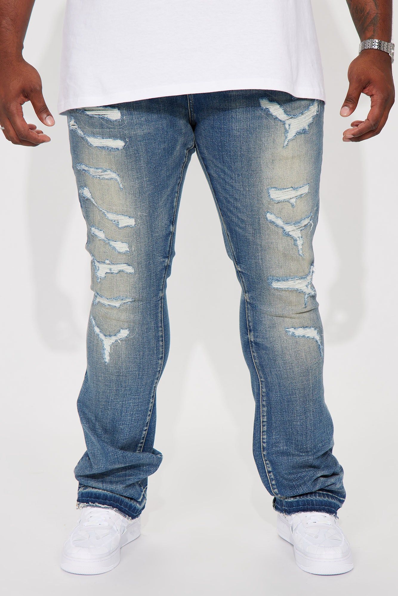 Keep It Going Stacked Skinny Flare Jeans - Dark Wash sold by Fashion Nova product image thumbnail 2