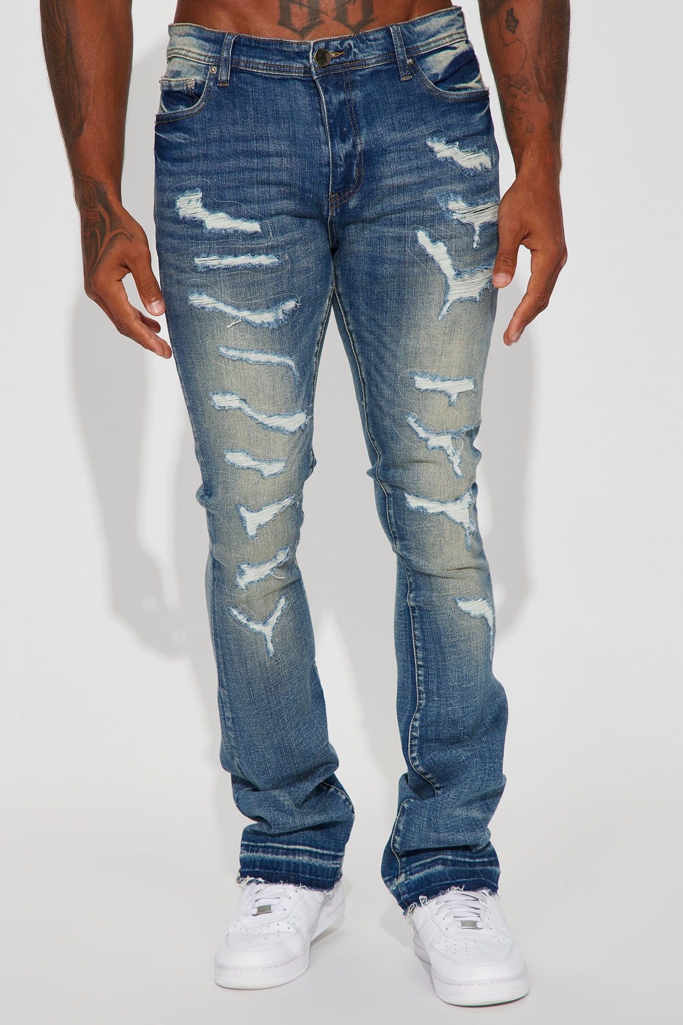 Keep It Going Stacked Skinny Flare Jeans - Dark Wash sold by Fashion Nova product image thumbnail 4