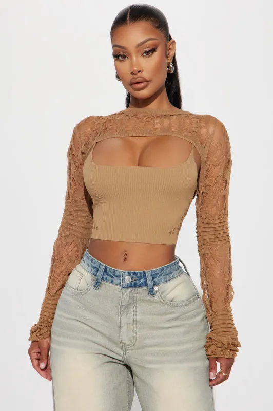 Nala 2 Piece Sweater Set - Taupe sold by Fashion Nova