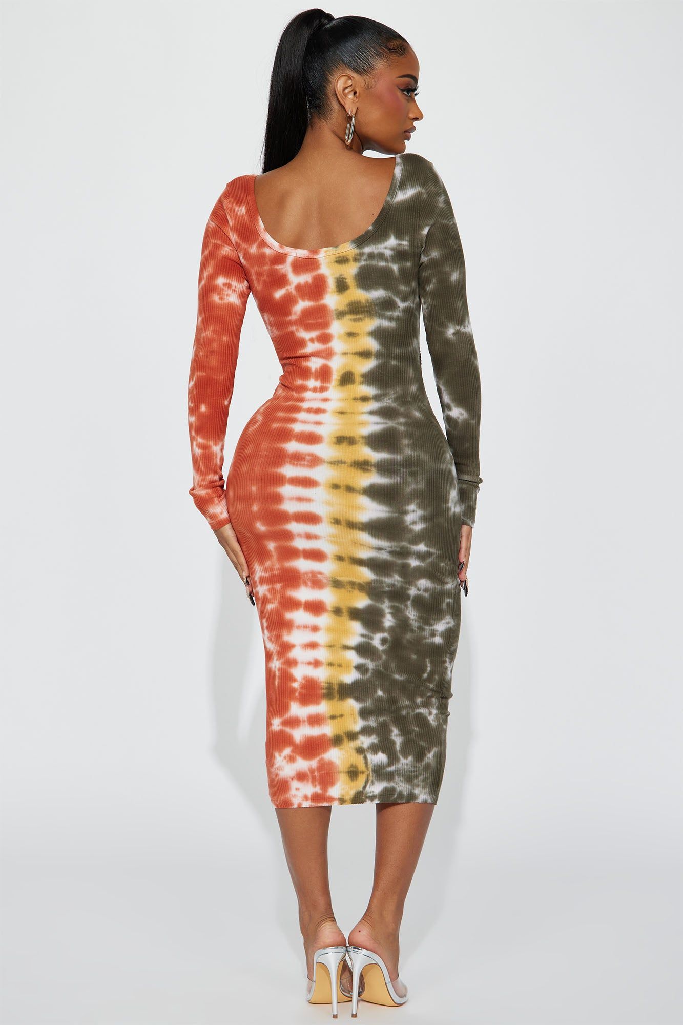Eden Tie-Dye Ribbed Midi Dress - Rust/combo sold by Fashion Nova product image thumbnail 3