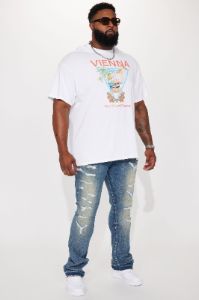 Keep It Going Stacked Skinny Flare Jeans - Dark Wash sold by Fashion Nova