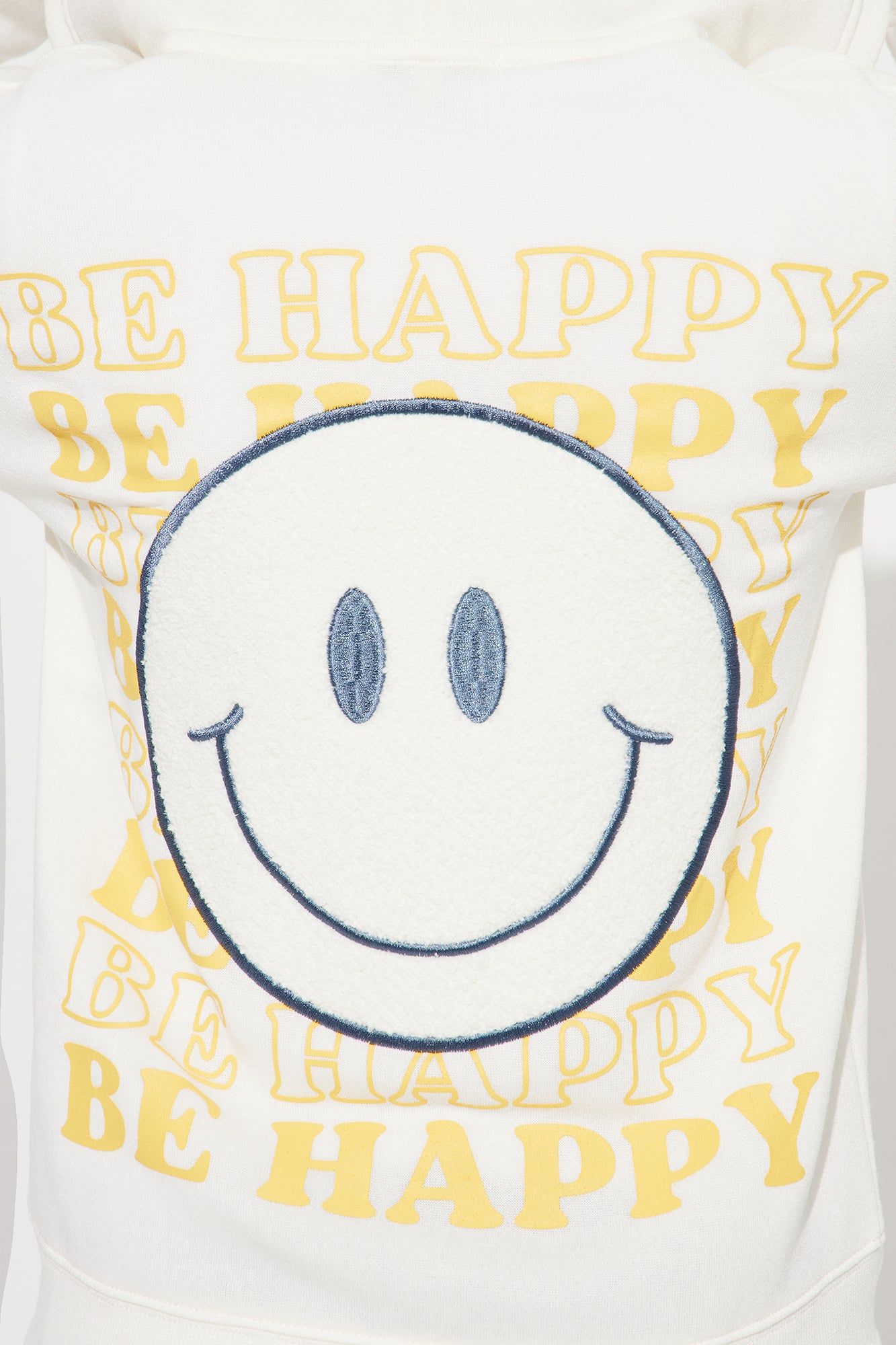 Mini Smiley Face Zip Front Hoodie w/Chenille Patch - Ivory sold by Fashion Nova product image thumbnail 3