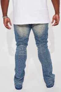 Keep It Going Stacked Skinny Flare Jeans - Dark Wash sold by Fashion Nova