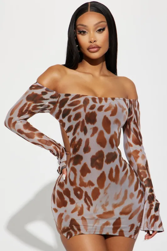 Alexia Micro Mini Dress - Brown sold by Fashion Nova