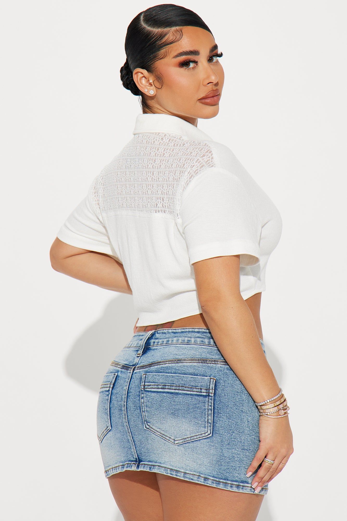 Take Me There Button Up Top - Ivory sold by Fashion Nova product image thumbnail 3