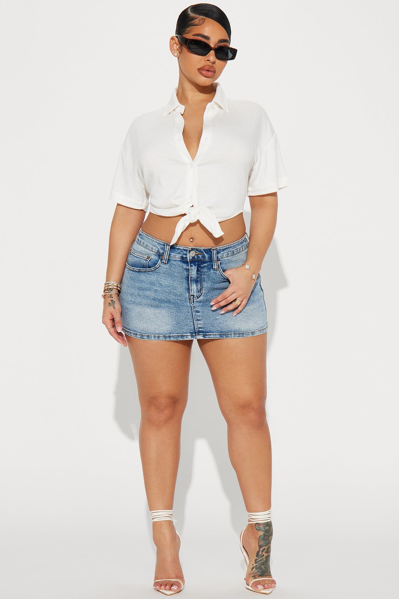 Take Me There Button Up Top - Ivory sold by Fashion Nova product image thumbnail 2