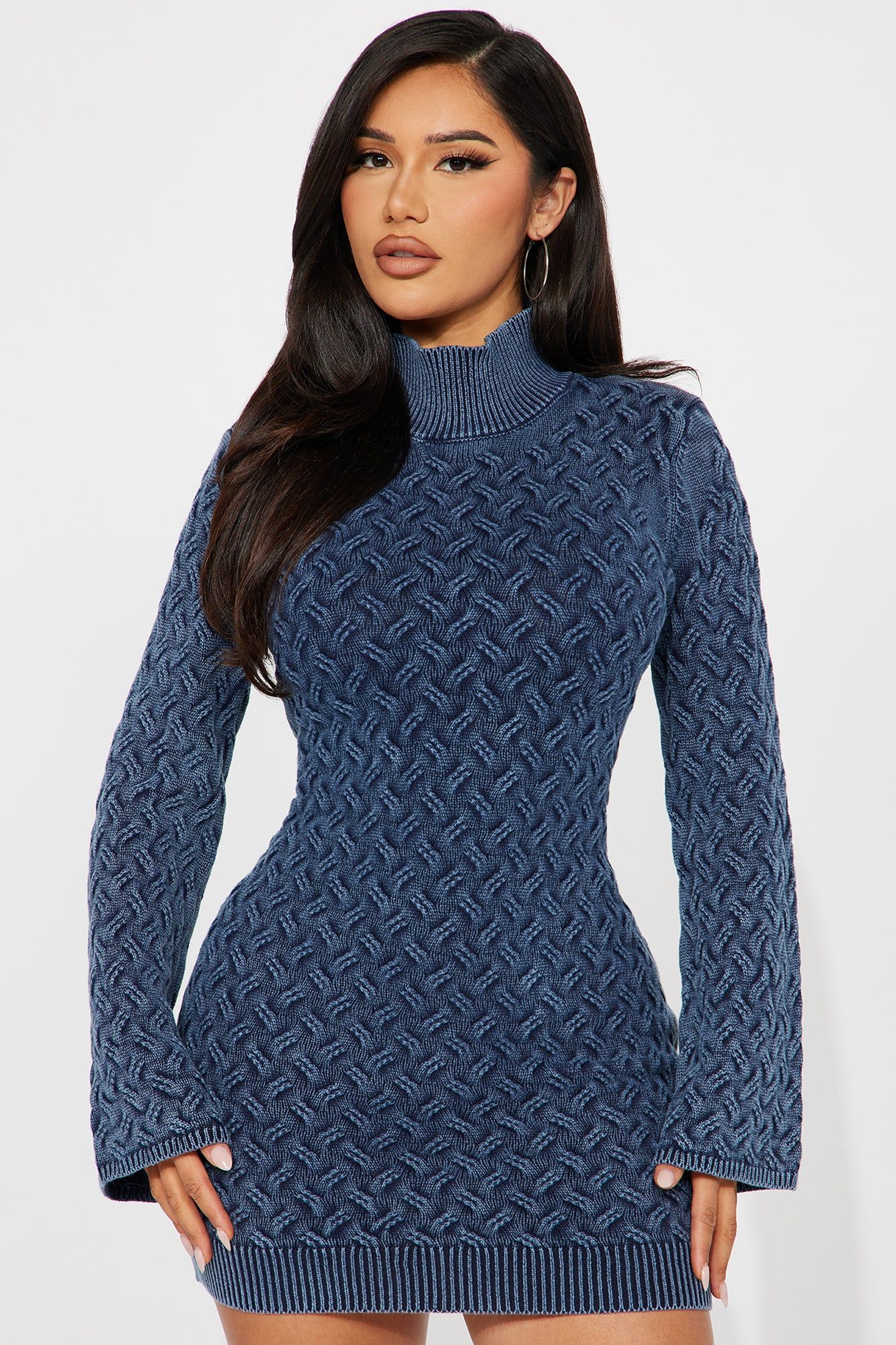 London Sweater Mini Dress - Navy sold by Fashion Nova
