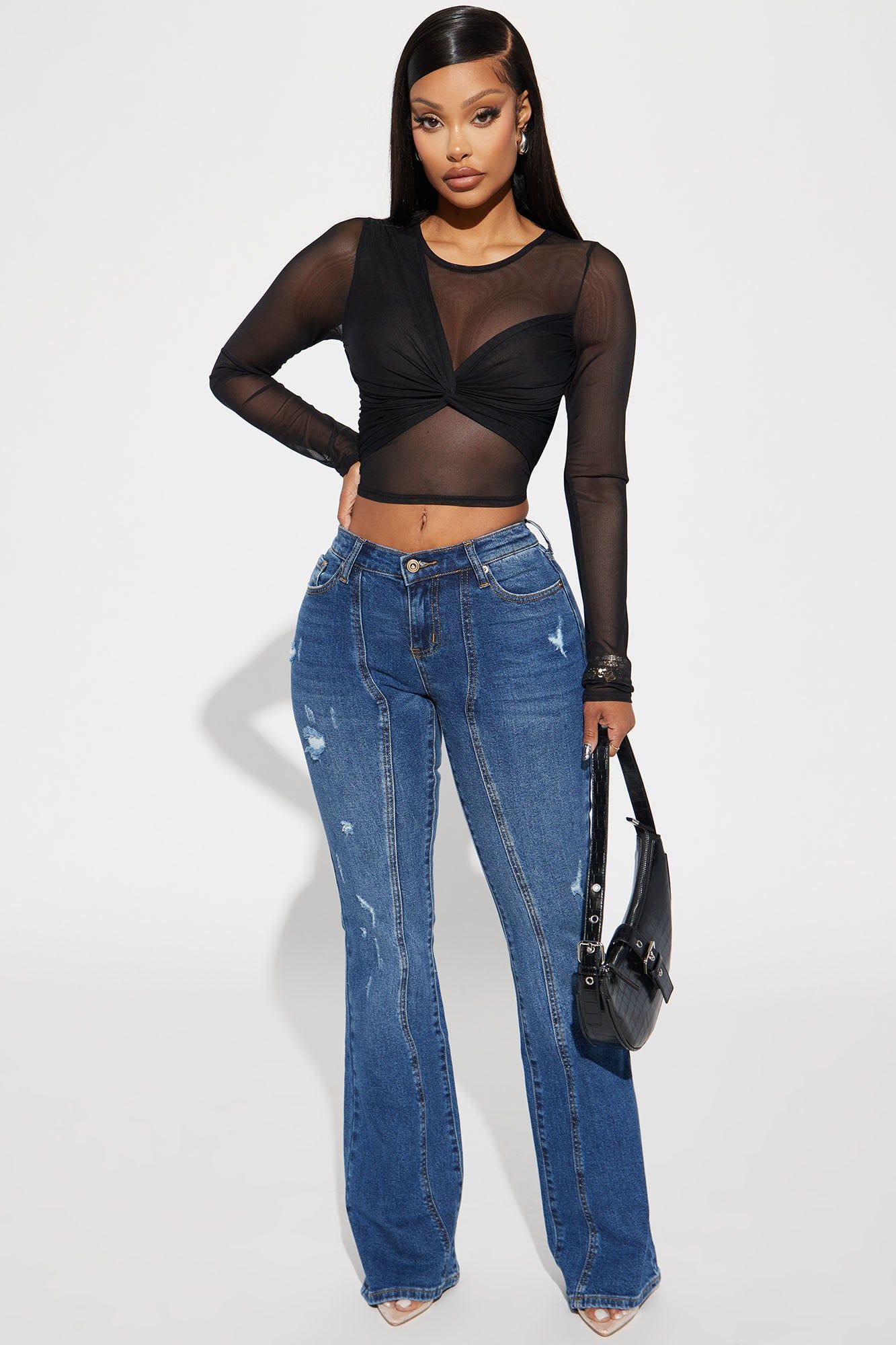 Twist Of Faith Mesh Top - Black sold by Fashion Nova product image thumbnail 2