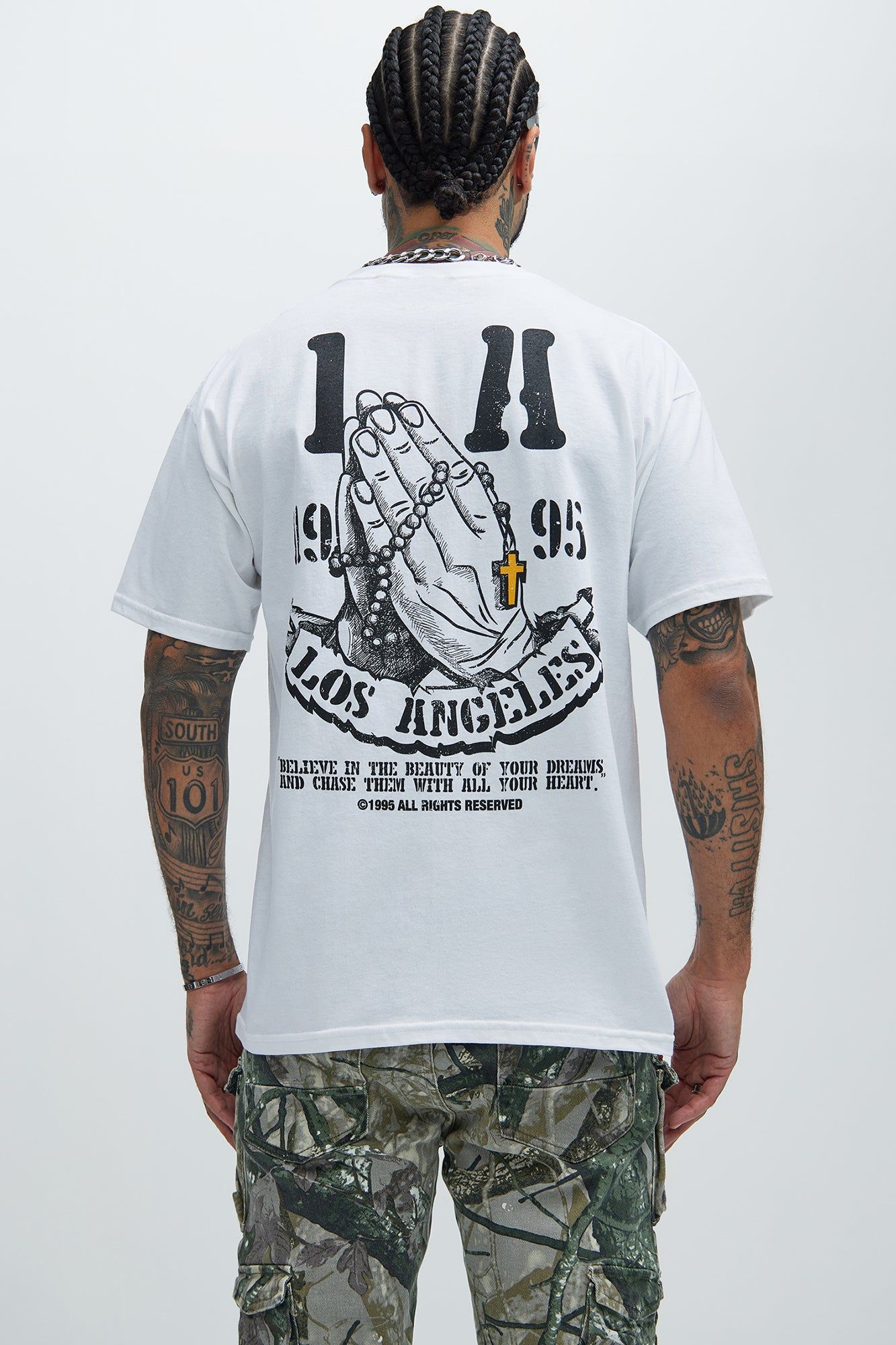 LA Blessed 1995 Short Sleeve Tee - White sold by Fashion Nova product image thumbnail 4