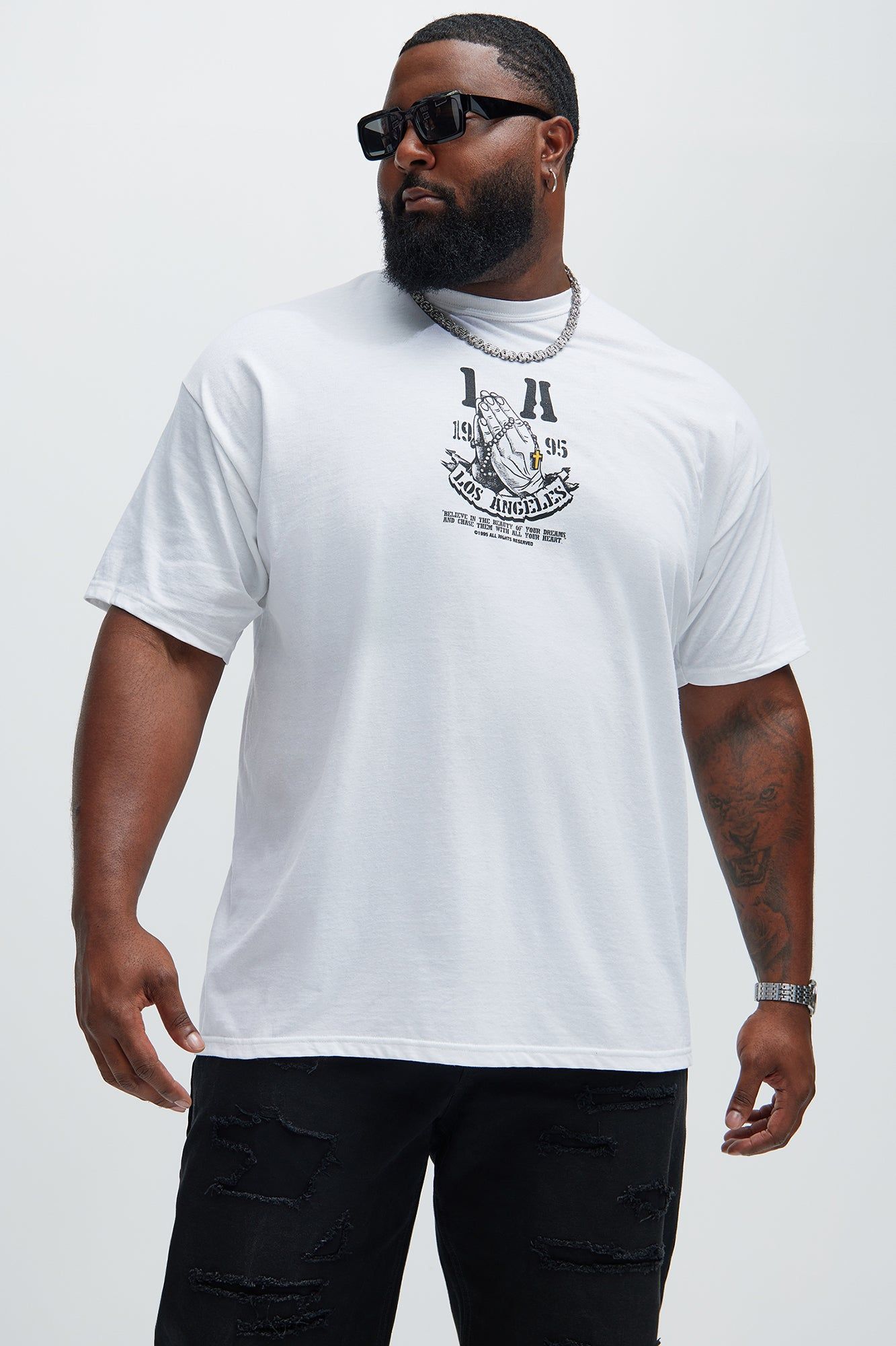 LA Blessed 1995 Short Sleeve Tee - White sold by Fashion Nova product image thumbnail 5