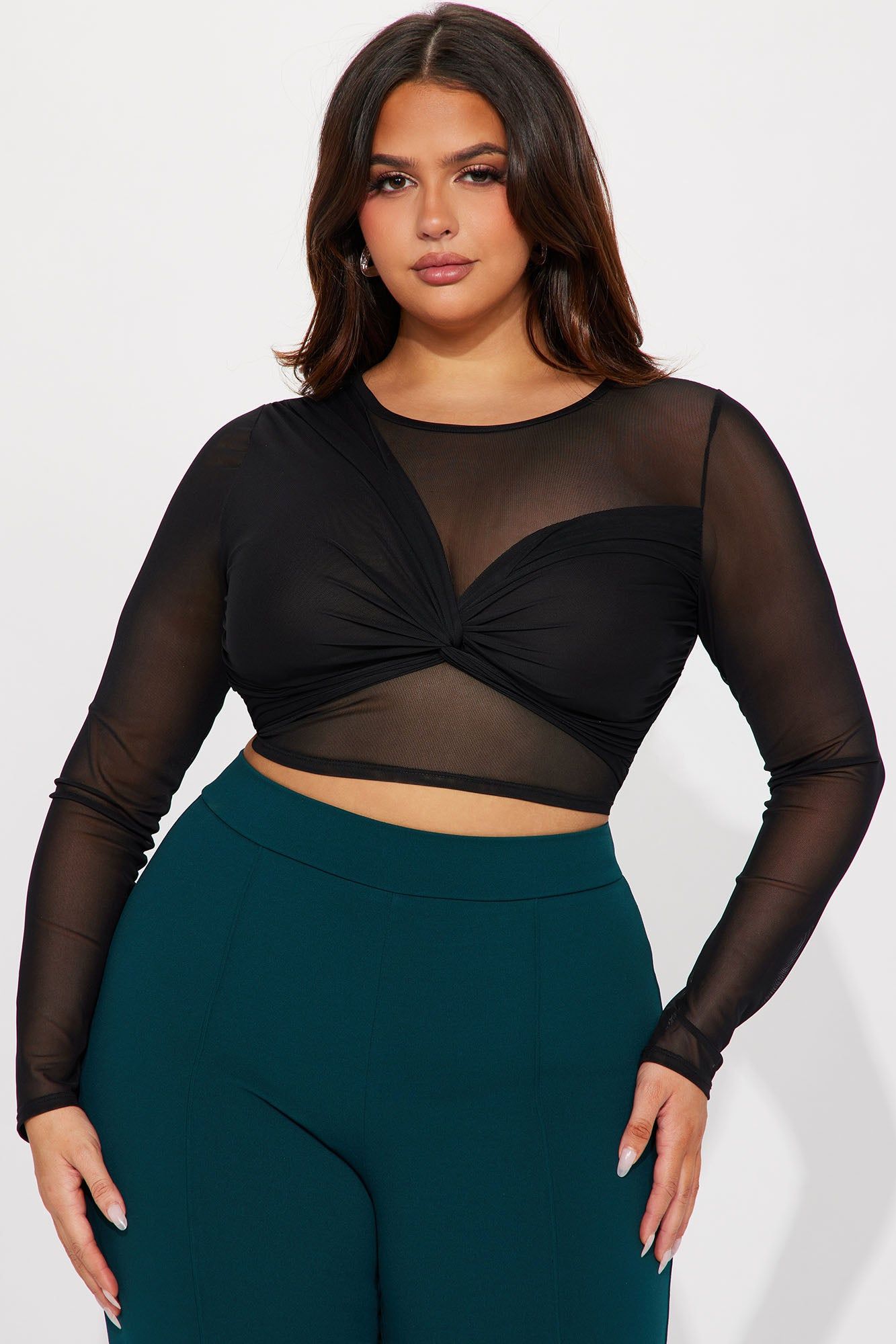 Twist Of Faith Mesh Top - Black sold by Fashion Nova product image thumbnail 4
