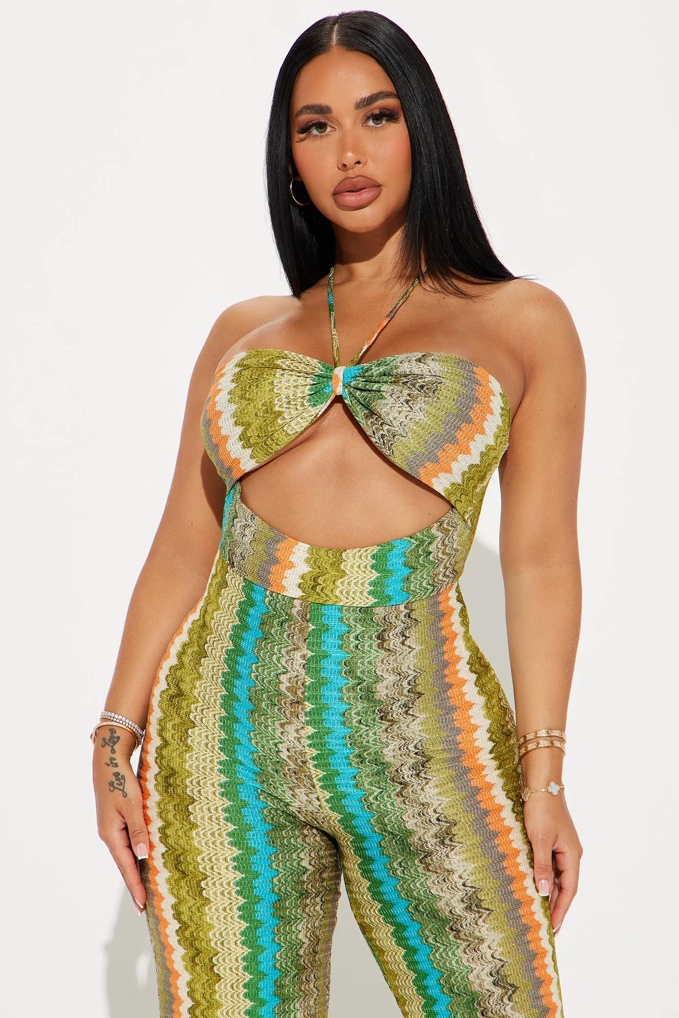 Beach Days Crochet Jumpsuit - Green/combo sold by Fashion Nova product image thumbnail 2