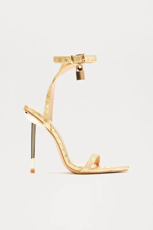 Exceeding Expectations Heels - Gold sold by Fashion Nova