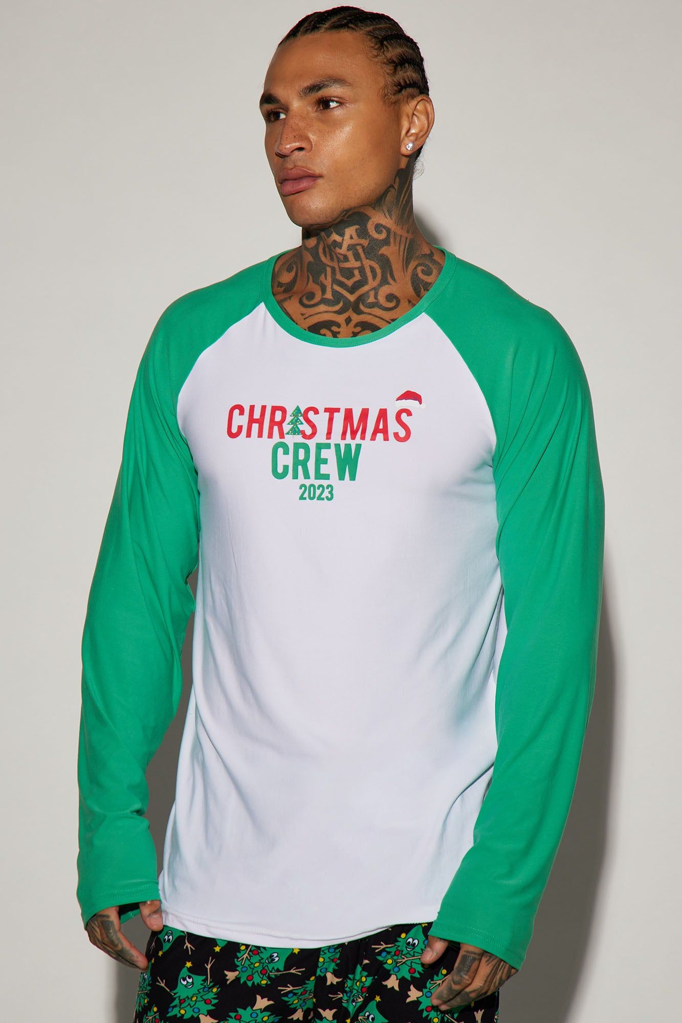 Christmas Crew Holiday PJ Set - Green/combo sold by Fashion Nova product image thumbnail 2