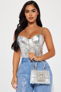 Eventful Nights Handbag - Silver sold by Fashion Nova