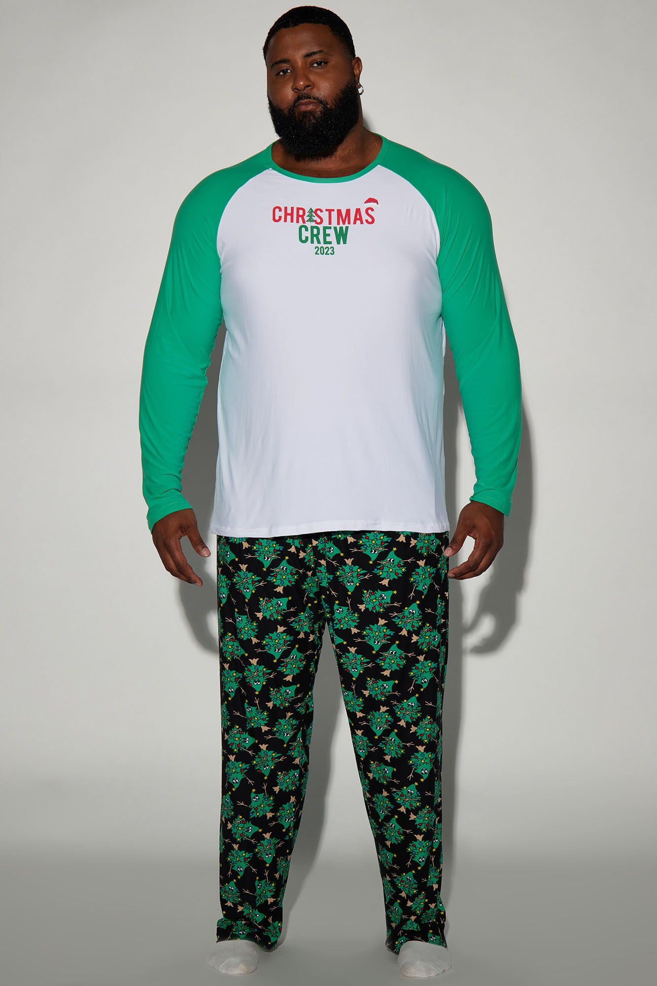 Christmas Crew Holiday PJ Set - Green/combo sold by Fashion Nova product image thumbnail 4