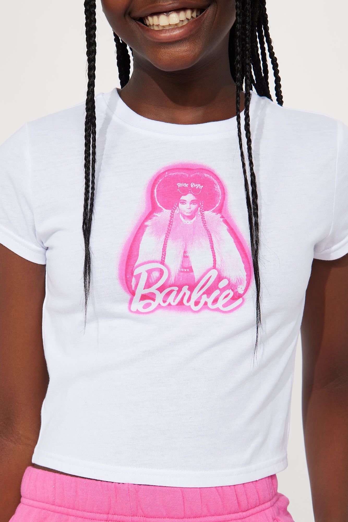 Mini Barbie Girl Cargo Jogger Set - White/Pink sold by Fashion Nova product image thumbnail 3