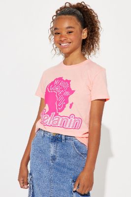 Mini Melanin Fro Short Sleeve Tee - Pink sold by Fashion Nova