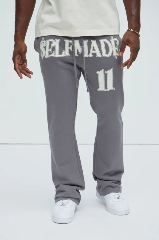 Tyson Self Made Skinny Flare Sweatpants - Grey sold by Fashion Nova
