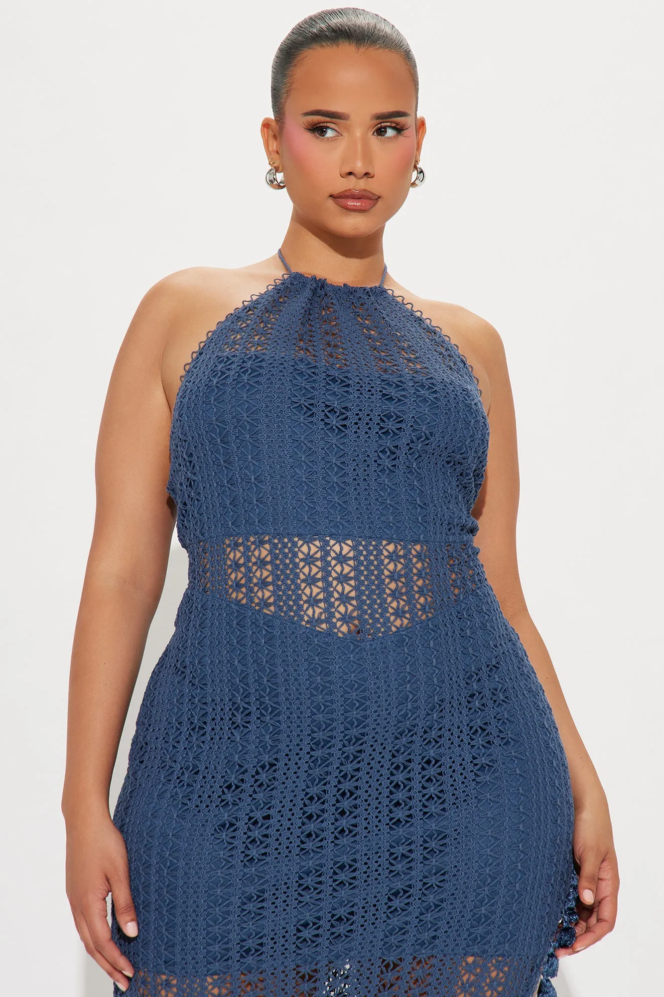 Havanna Crochet Maxi Dress - Navy sold by Fashion Nova product image thumbnail 5