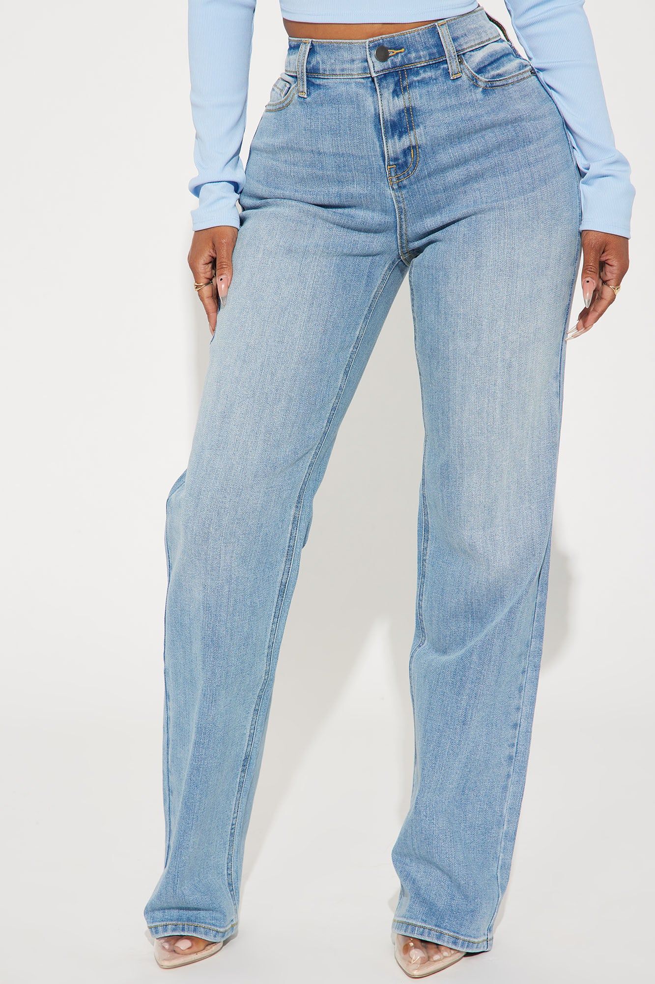 Be Authentic Slouchy Stretch Straight Leg Jeans - Vintage Wash sold by Fashion Nova product image thumbnail 2