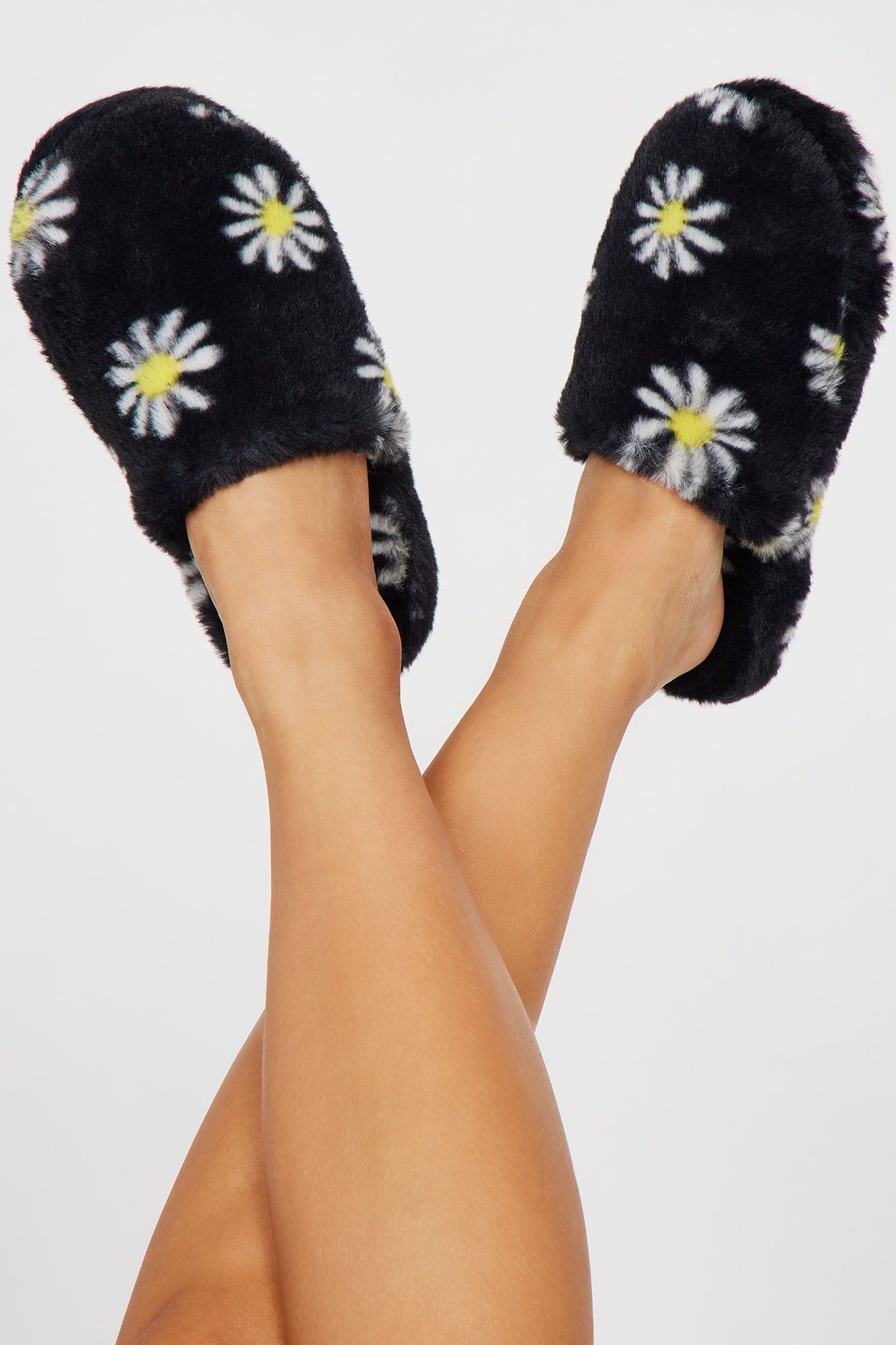 Cozy Night In Slippers - Black/combo sold by Fashion Nova