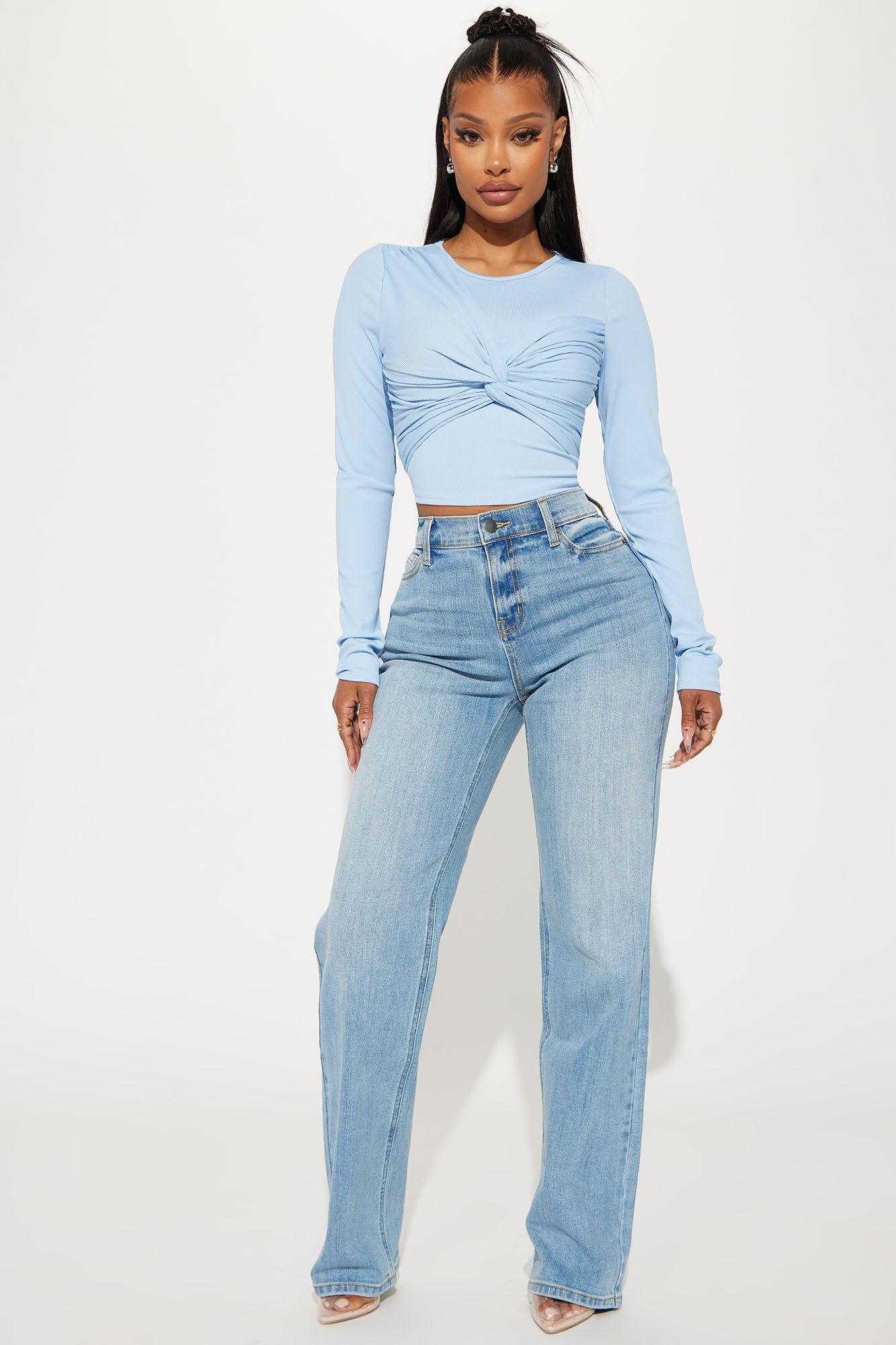 Be Authentic Slouchy Stretch Straight Leg Jeans - Vintage Wash sold by Fashion Nova