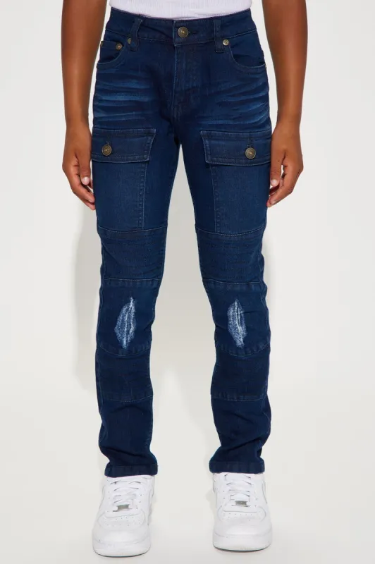 Mini Denim Moto Rip And Repair Jeans - Dark Wash sold by Fashion Nova