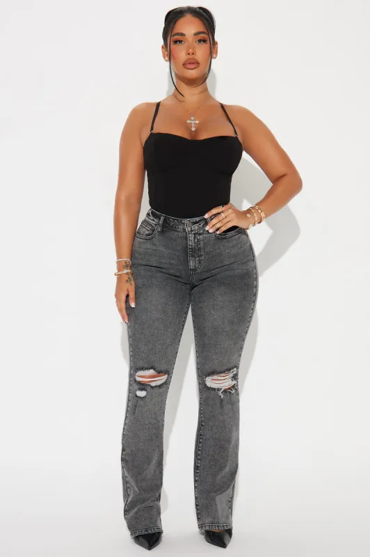 Tall Babetown Bootcut Jeans - Grey sold by Fashion Nova