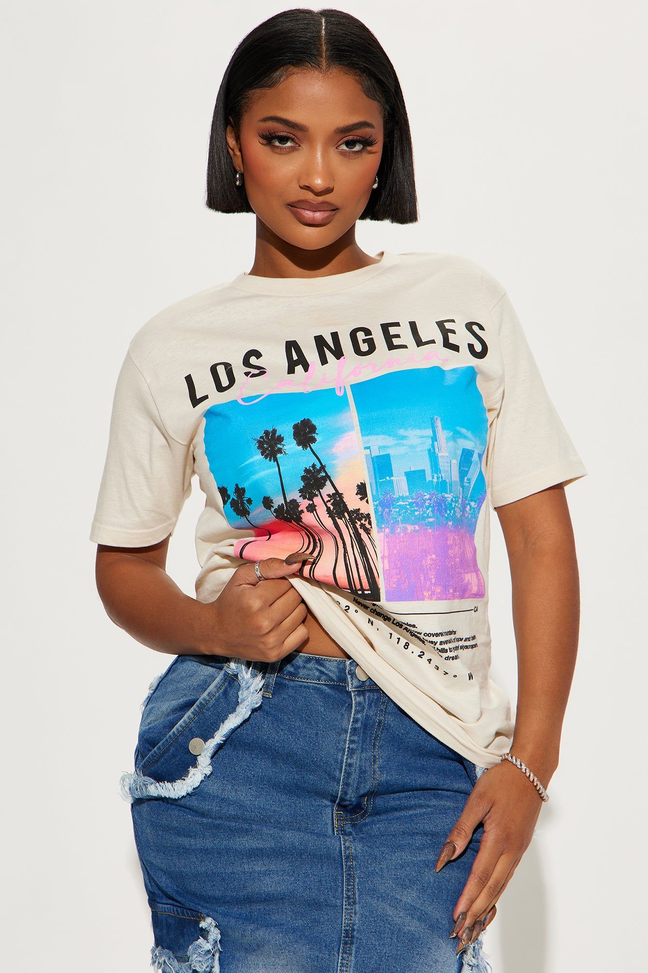 Los Angeles Views Graphic Tee - Cream sold by Fashion Nova