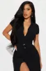 Elise Button Up Midi Dress - Black sold by Fashion Nova