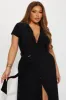 Elise Button Up Midi Dress - Black sold by Fashion Nova