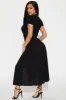 Elise Button Up Midi Dress - Black sold by Fashion Nova