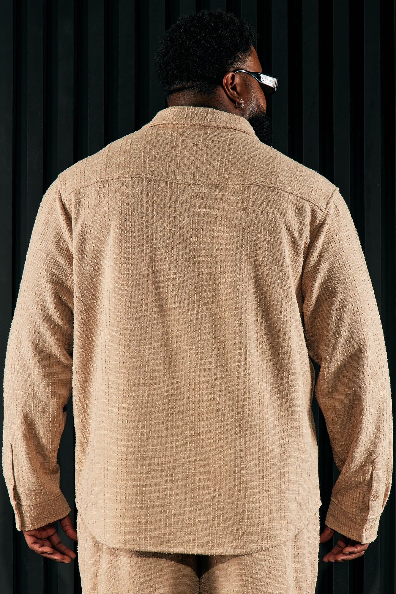 Jordan Textured Long Sleeve Button Up Shirt - Tan sold by Fashion Nova product image thumbnail 10
