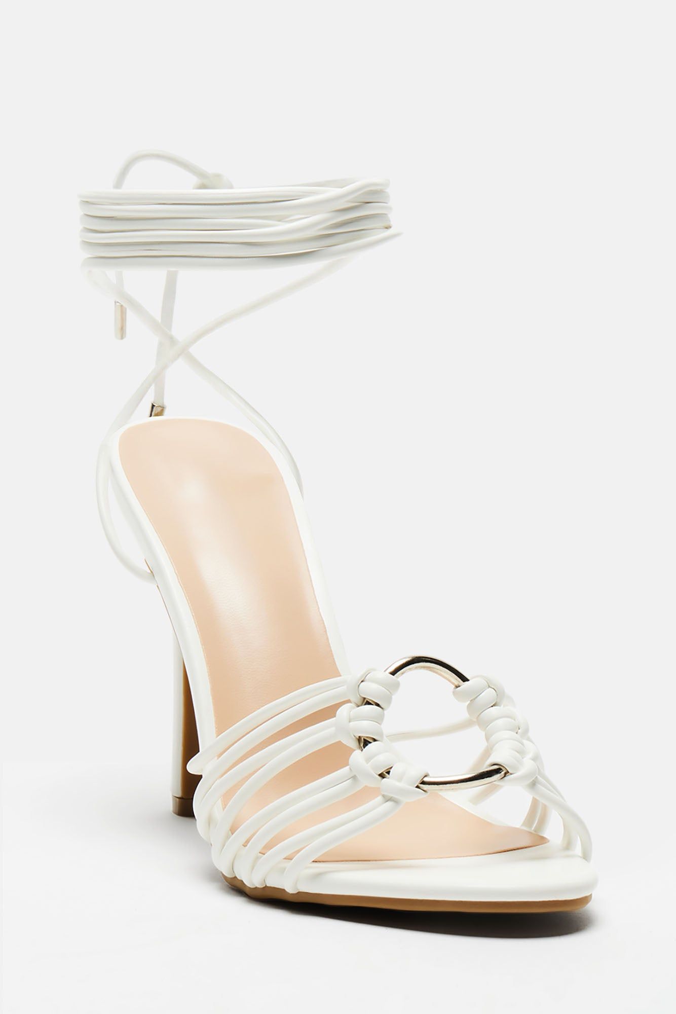 Farrah Wrap Up Heeled Sandals - White sold by Fashion Nova product image thumbnail 2