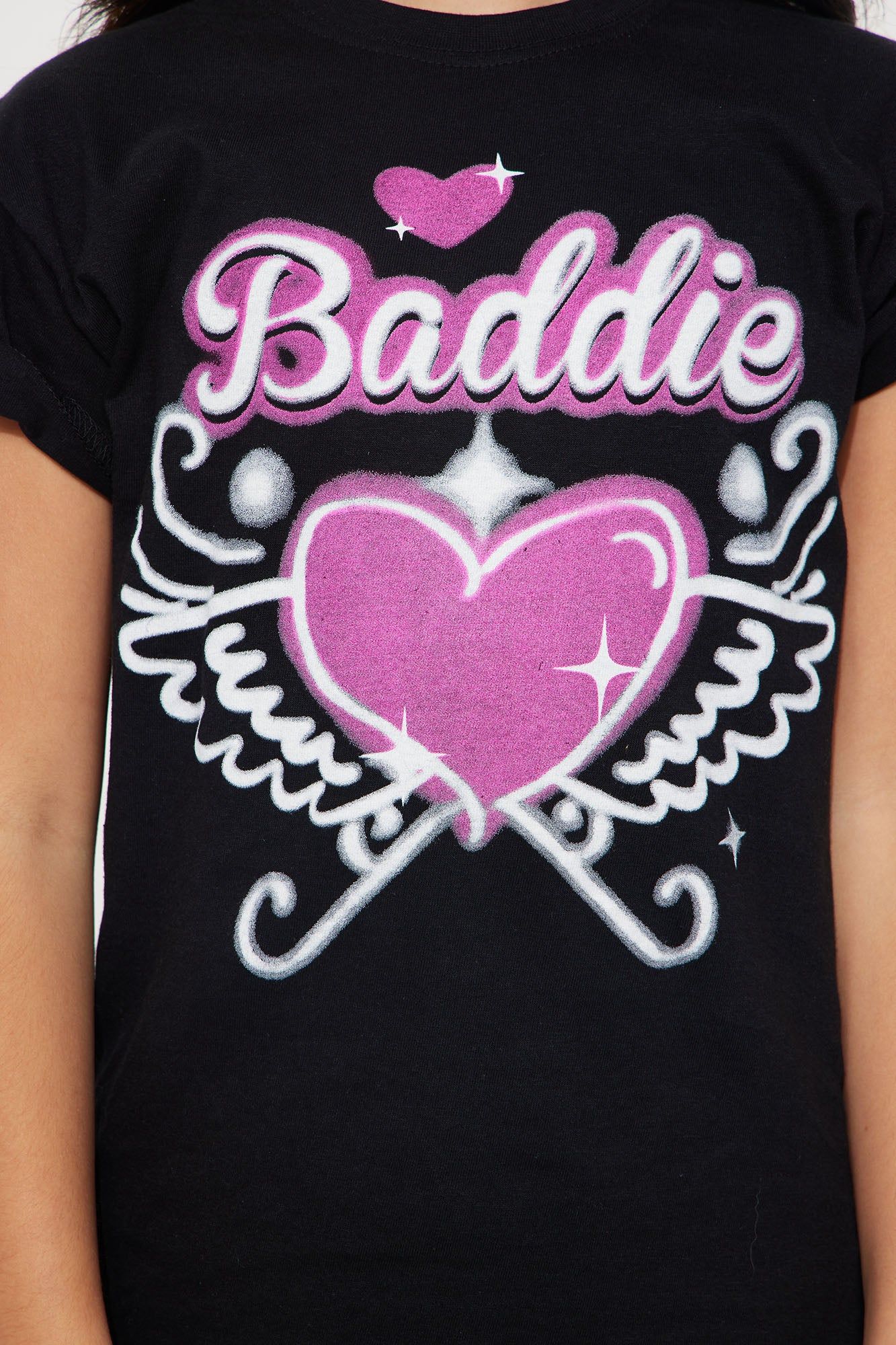 Mini Baddie At Heart Short Sleeve Tee - Black sold by Fashion Nova product image thumbnail 3