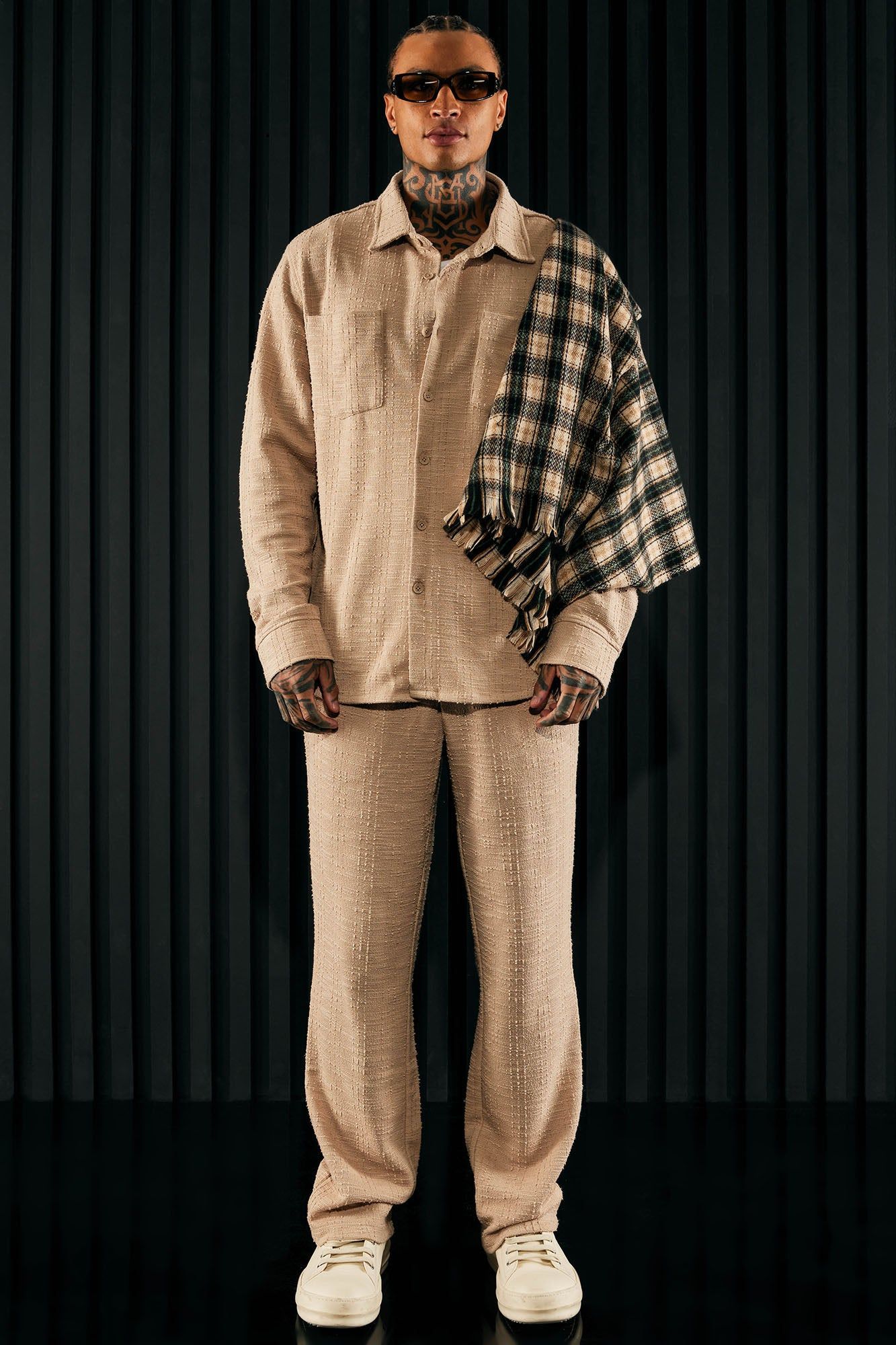 Jordan Textured Long Sleeve Button Up Shirt - Tan sold by Fashion Nova product image thumbnail 2