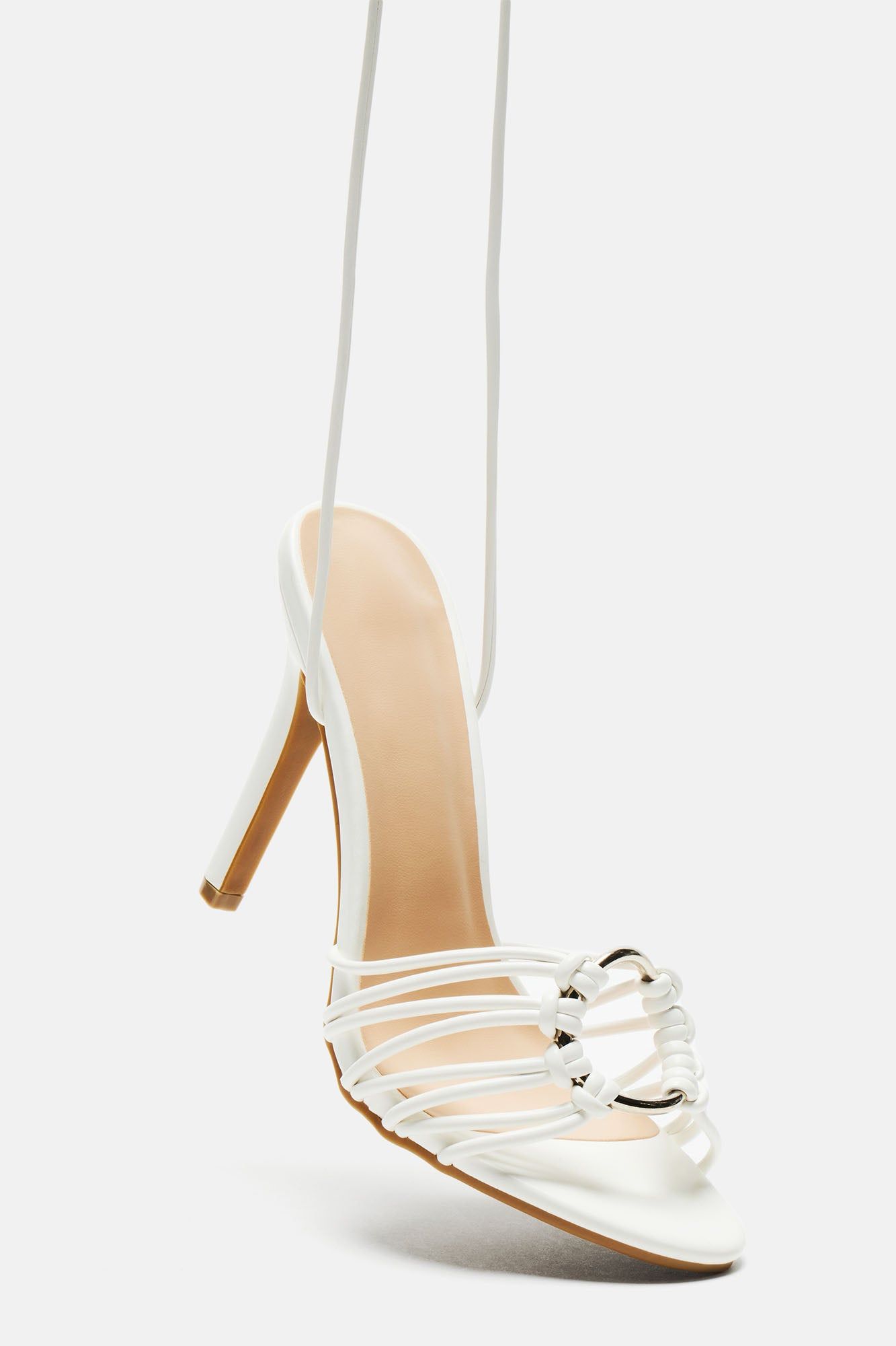 Farrah Wrap Up Heeled Sandals - White sold by Fashion Nova product image thumbnail 3