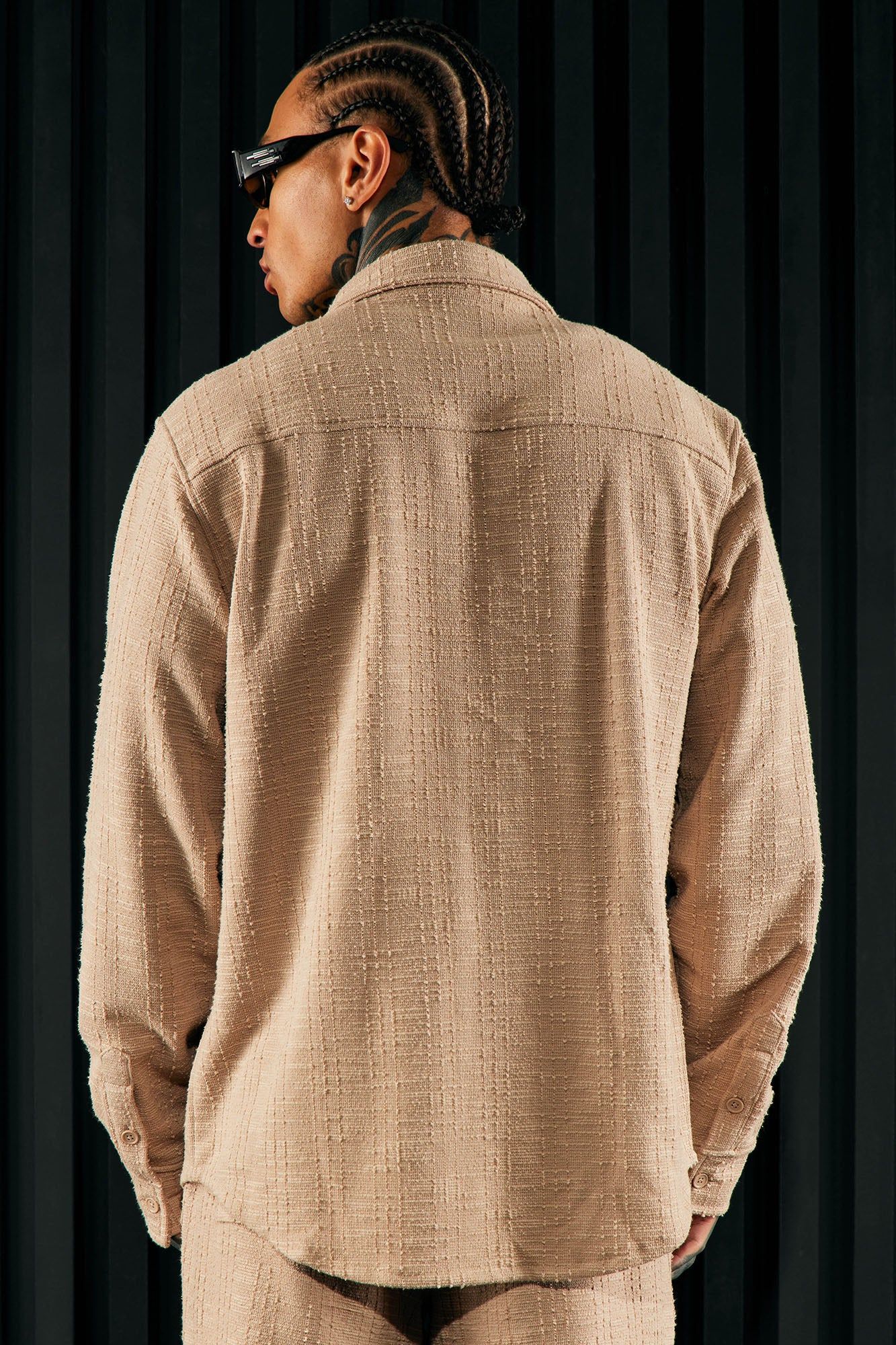 Jordan Textured Long Sleeve Button Up Shirt - Tan sold by Fashion Nova product image thumbnail 3