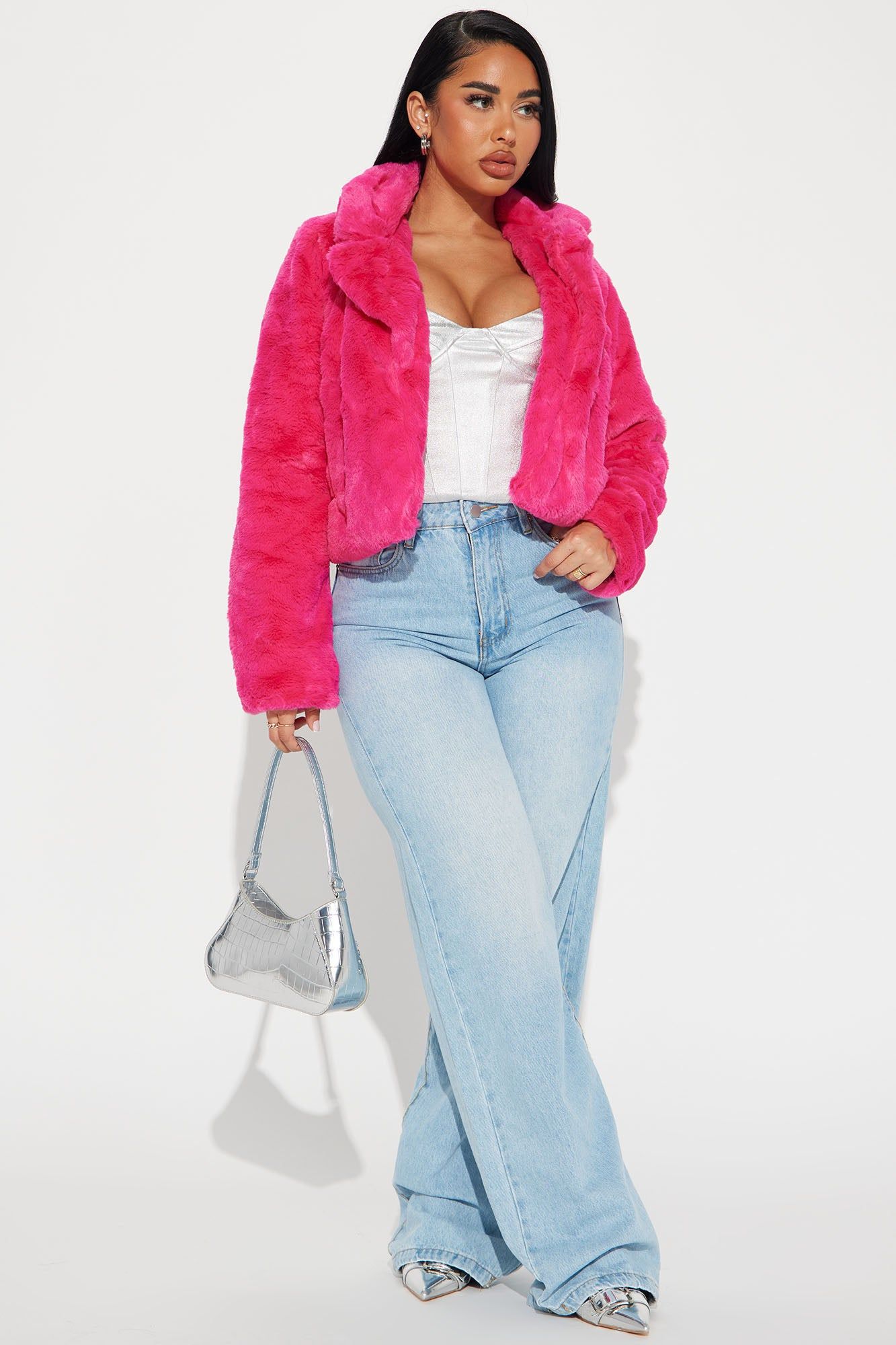 Warm By The Fireside Faux Fur Jacket - Fuchsia sold by Fashion Nova product image thumbnail 2