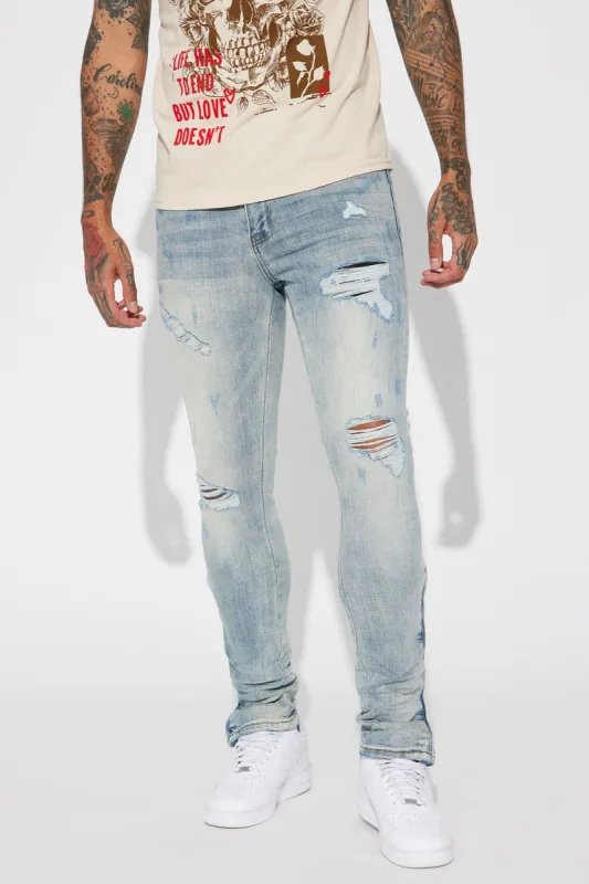 Pull Up Stacked Skinny Jeans - Light Wash sold by Fashion Nova