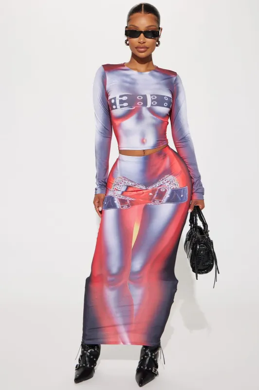 Radiant Body Skirt Set - Red/combo sold by Fashion Nova